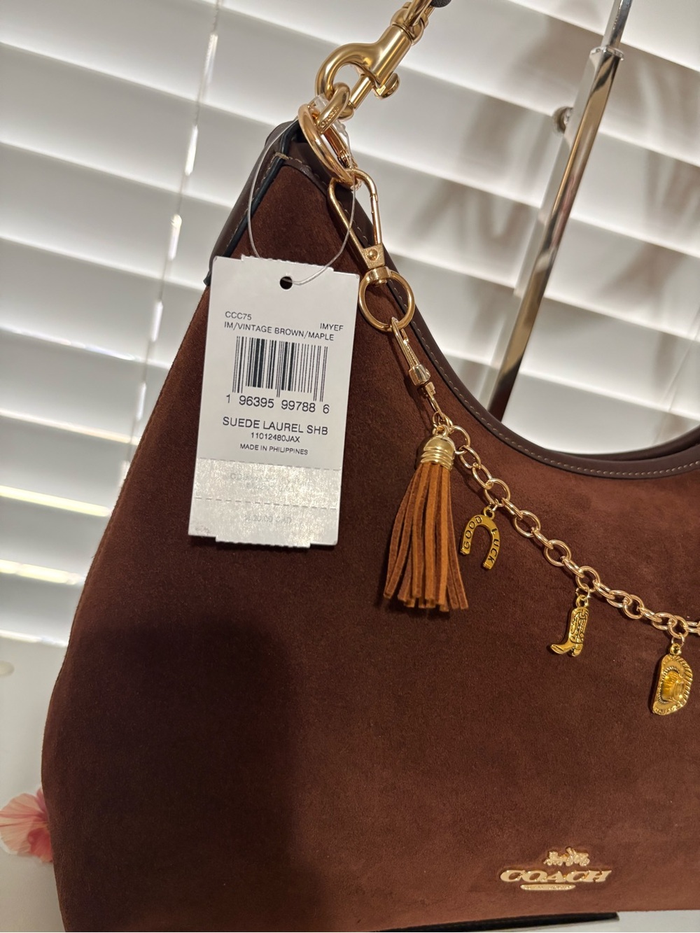 🤎Coach Laurel Bag Suede Shoulder tassel - Picture 2 of 10